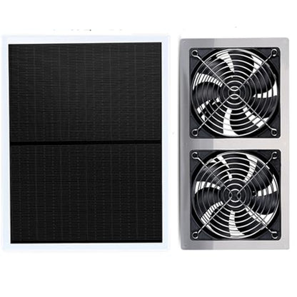 10W Solar Fan, Dual Metal Shell Exhaust Fan Kit for Chicken Coops, Greenhouses, Sheds, Pet Houses, and Windows, chicken coop accessories