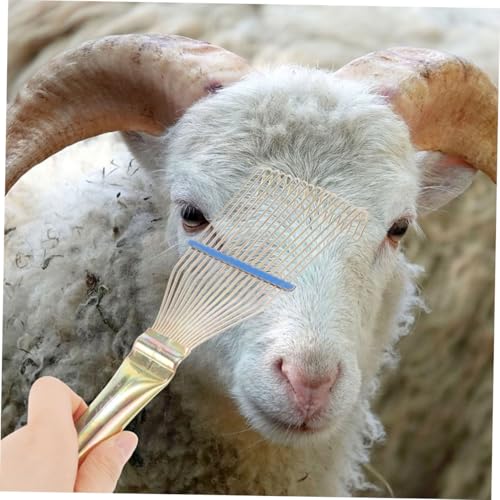 SUPVOX Sheep Wool Comb Portable Dandruff Grooming Brush for Cattle Horse Animals Gentle Itch Relief Tool for Sensitive Skin Easy to Clean