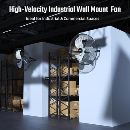 Simple Deluxe 18 Inch Industrial Wall Mount Fan, 4200 CFM 3 Speed Commercial Ventilation Metal Fan for Warehouse, Greenhouse, Workshop, Patio, Factory and Basement - High Velocity, 2Pack - size: 18 inch-NEW, style: 2 Pack