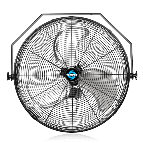 Tornado - 24 Inch High Velocity Industrial Wall Fan 3 Speed - 6.5 FT Cord - Industrial, Commercial, Residential Use - UL Safety Listed - size: 24 Inch