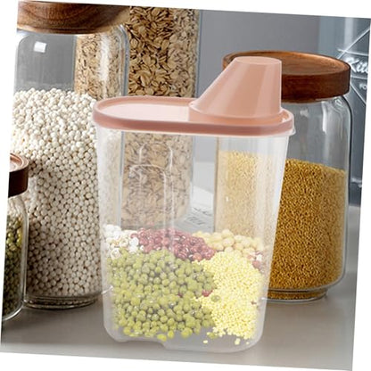 Airtight Plastic Grain Storage Container with Lid Large Cereal Box for Oatmeal Rice and Dry Food Organization Easy-pour Design for Kitchen Use