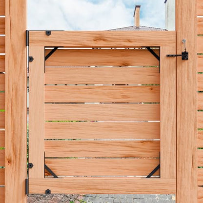 Gate Corner Brace Bracket Anti Sag Gate Frame Kit with Self-Locking Gate Latch, Heavy Duty Gate Repair Kit for Wooden Fence, Driveway Gates, Shed Doors, Wood Windows,Gate Support Hardware Kit, 1 Pack