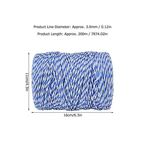 200 Meters Electric Fence Polywire, 0.12in Diameter Portable Electric Fence Rope Line for Farm Livestock Breeding