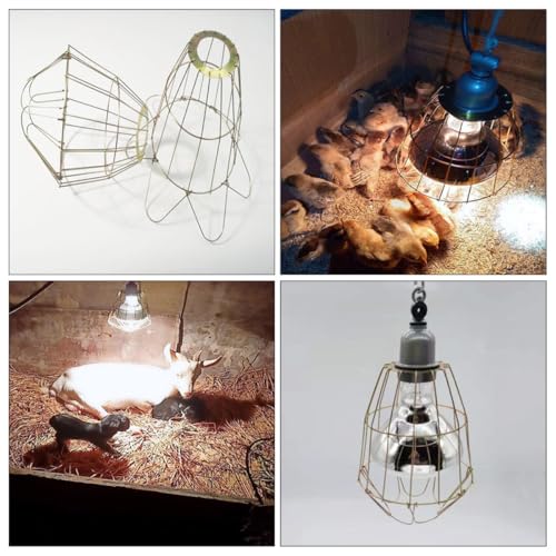3Pcs Heat-Resistant Livestock Bulb Covers with Sturdy Light Cage for Poultry and Piglet Heating Lamps, Waterproof and Wear-Resistant Lamp Shade Accessory for Animal Housing Use