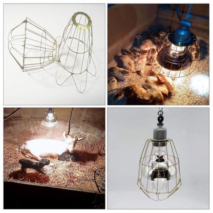 3Pcs Heat-Resistant Livestock Bulb Covers with Sturdy Light Cage for Poultry and Piglet Heating Lamps, Waterproof and Wear-Resistant Lamp Shade Accessory for Animal Housing Use