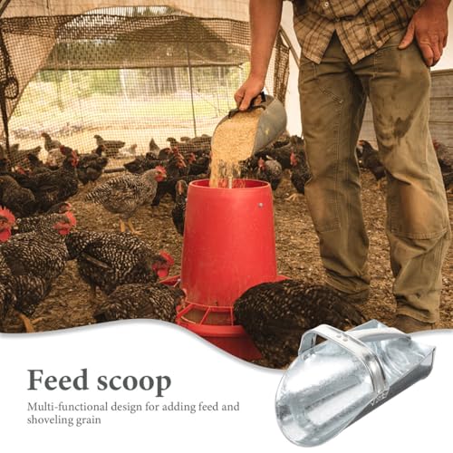 Kisangel Large Scoop Thickened Livestock Food Shovel for Farm and Garden Use Ergonomic Handle for Easy Feeding of Animals for Grain and Poultry