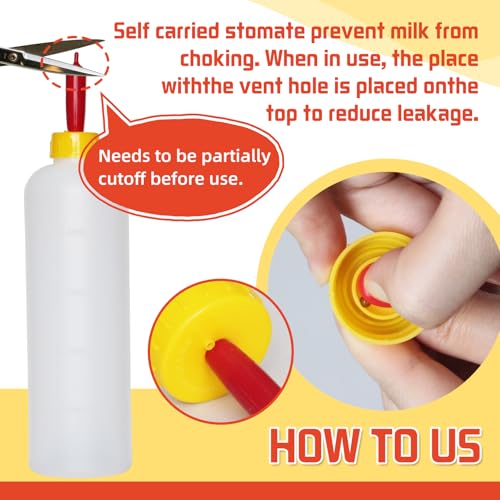 24Pcs Lamb and Goat Kid Feeding Tube Kit Feeding Bottles | 4x500ml Bottles, 12 Nipples, 4x60ml Syringes & 16fr Tubes, For Lambs, Goat Kids, Puppies, Kittens, Piglets, Easy to Clean
