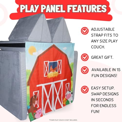 Couch Swag Play Panel for Childrens Foam Sofa Kids Couch (Barn) - style: Farm