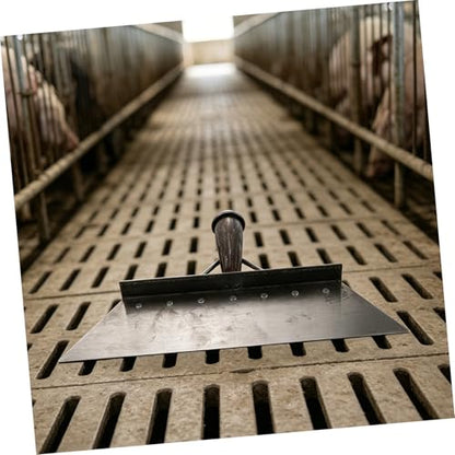 Heavy Duty Manganese Steel Flat Shovel Scraper Tool for Livestock Manure Cleaning, 38cm Multifunctional Barn Dung Scraper for Farm and Poultry Waste Removal