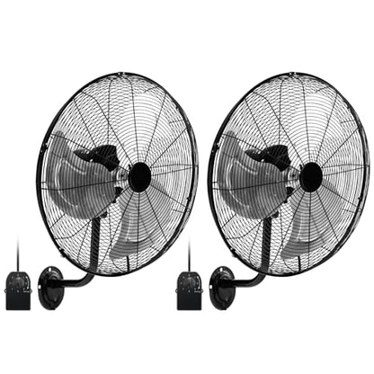 Tangkula 20 Inch Wall Mount Fan with Aluminum Blades, Industrial 3-Speed Oscillating Metal Wall Fan, Heavy Duty for Shop, Commercial, Garage, Warehouse, Workshops & Factory - style: 2-Pack