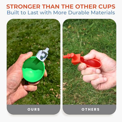 Lil'Clucker - Large Automatic Chicken Waterer Cups Suitable for Ducks, Geese, Turkeys, and Bunny Rabbit - Water Feeder Kit - Poultry Waterer (Green, 12 Pack) - color: Green, size: 12 Pack