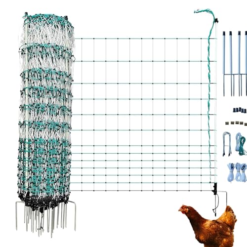 RentACoop Poultry Netting Electric Fence - 42" H x 168' L - Electric Poultry Enclosure for Chickens, Ducks, Turkeys - Suitable for 4 Week Old Chickens/Older and Adult Poultry - Energizer Not Included - size: 168' x 42"