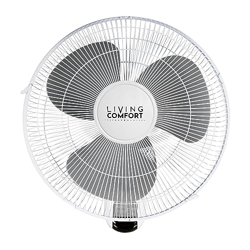 Comfort Zone 16-Inch Smart WiFi Wall Mount Fan, Oscillating 3-Speed Indoor Fan with App Control, Timer & Sleep Mode – Quiet Adjustable Tilt, All-Metal Grille – Space-Saving Cooling for Home or Office - style: 16" With WiFi