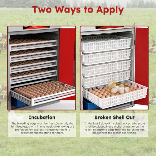 ZMAD Farms Cabinet Incubator – Digital Poultry Hatcher with Automatic Temperature & Humidity Control – Large Capacity Egg Turning System for Chicken, Duck, Goose & Quail Eggs (400-Egg)