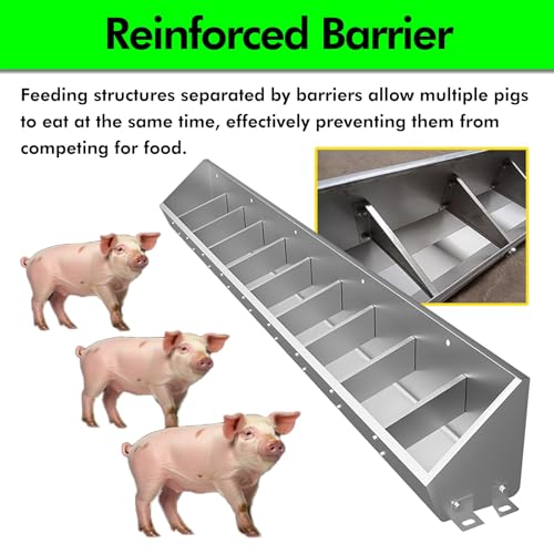 Feeding Troughs for Livestock/Piggery/Sheds Pen/Farms, Long 70 90 120 150 180 CM 2M Pig Food and Hay Feeder, Heavy-Duty Poultry Hog Feed Trough, Easy to Clean(1.5m/4.9ft - 5bit) - size: 1.5m/4.9ft - 5bit