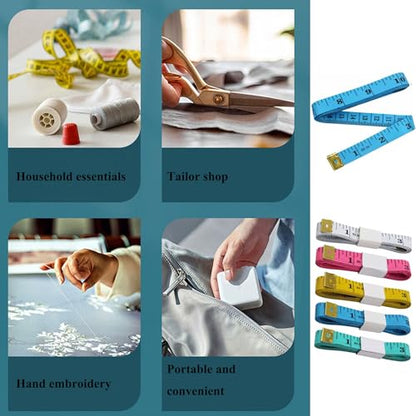 Soft Tape Measure Double Scale Measuring Tape Body Sewing Flexible Tailor Craft Vinyl Ruler for Weight Loss Medical Body Measurement, Has Centimetre Scale on Reverse Side (2pcs Blue -60 inch) - color: 2pcs Blue -60 inch