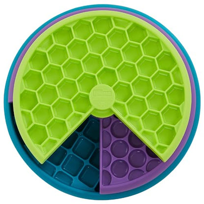 Outward Hound by Nina Ottosson Lickin’ Layers 3-in-1 Interactive Dog Feeder Puzzle, Lick Mat & Slow Feeder Bowl - Mental Stimulation Toy for Medium & Large Dogs, 2 Cup Capacity, 10.4 in x 2.8 in - color: Lickin Layers (Green, Purple, Blue)