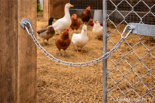 Will's Family Store 20 inch Stainless Steel Gate Chain with Carabiners Max 440 Pounds for Sheepfold and Poultry Pen 2 Pack - size: 2 pack