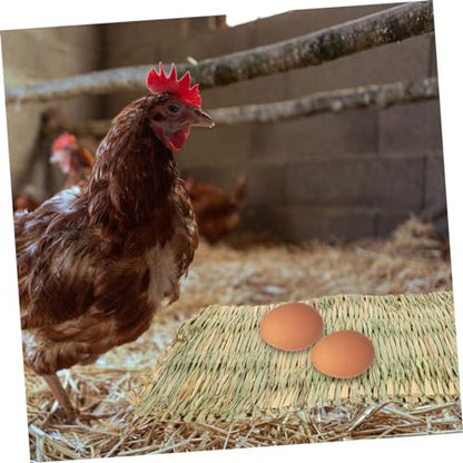 Toddmomy Chicken Nesting Pad for Hens 1 Piece Straw Bedding Liner Hand-Made Mat for Chicken Coop Washable and Reusable Nest Box Mat for Egg Laying