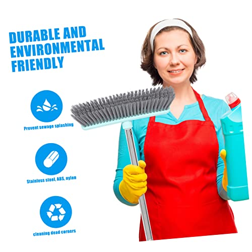 COLLBATH Long Handle Floor Brush Stiff Bristles Cleaning Broom for Bathroom Kitchen - color: Green