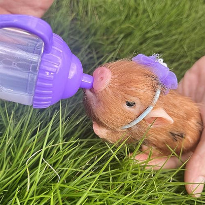 OtardDolls Lifelike Mini Pig Dolls, 5 Inch Full Silicone Soft Reborn Piggy Dolls Mini Realistic Newborn Cute Realistic Real Toddler Pig Toy with Toy Accessories for Happy Birthday, Christmas