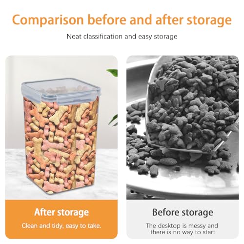 Geyecete 2 PC [6.5L / 220 Oz] large food storage containers Extra Large dog Food Storage Containers with Airtight Lids Can hold 13-15 pounds of dog food