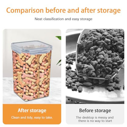 Geyecete 2 PC [6.5L / 220 Oz] large food storage containers Extra Large dog Food Storage Containers with Airtight Lids Can hold 13-15 pounds of dog food