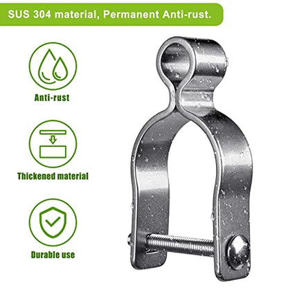 Insaga 304 Stainless Steel Gate Hinges 2Pcs for 1-3/8" Chain Link Fence Post, Heavy Duty Female Hinges with 5/8" Pin, Nut/Bolt Included - Fit Barn, Farm, Cattle Gates - color: Female-1-3/8''-2pcs