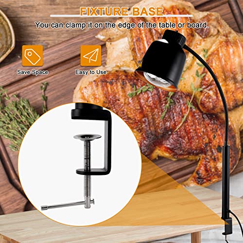 Portable Food Heat Lamp with Fixture Base 250w Bulb for Food Restaurant Or Home Kitchen Food Heating Lamp Warmer