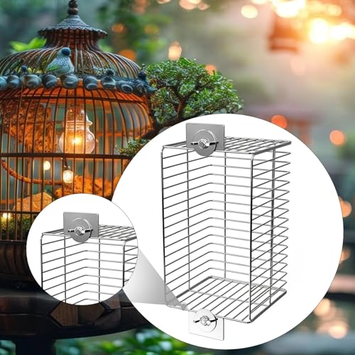 Reptile Lamp Cover Stainless Steel Anti Scald Lampshade Heater Cage Enclosure Square Bulb Guard Suitable for Pet Enclosure Birdcages