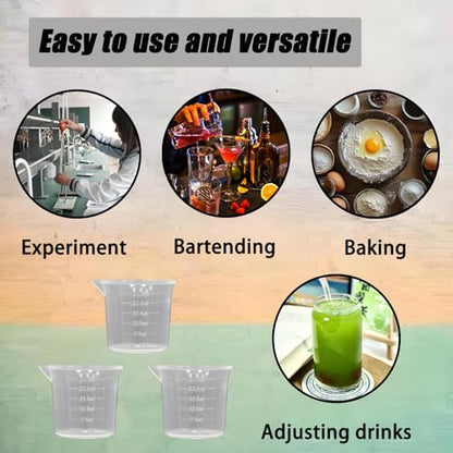 10Pcs 30ML Reusable Plastic Measuring Cup, Beaker Tip and Pour Measuring Containers for Kitchen Cooking Medicine Measure Tool - size: 30ML