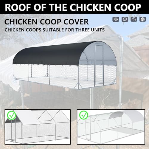 XCZ Chicken coop Cover. Equipped with Spherical Elastic Ropes, Suitable for Large Metal Chicken coops with Three Units. Chicken coop Sunshade Cloth, Waterproof and Sun-Proof. Only Cover