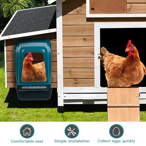 Yeeoy 8 Pack Chicken Nesting Boxes Laying Box with Swing Perch Roll Out Nesting Boxes for Hens Ducks Chickens Laying Egg Chicken Coop Nest Box Home & Farm Using