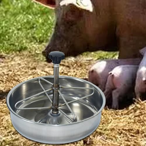 Pig Feed Trough Pig Feeder Bowl Stainless Steel Piglet Trough Pig Waterer Livestock, S