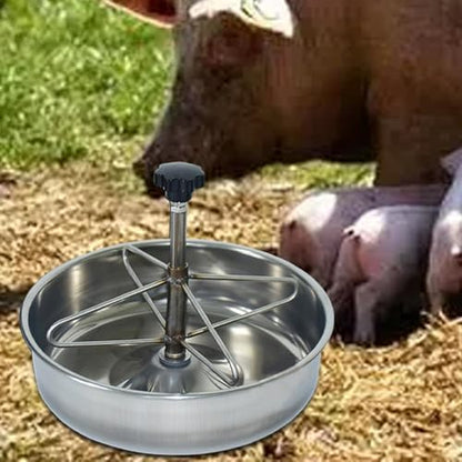 Pig Feed Trough Pig Feeder Bowl Stainless Steel Piglet Trough Pig Waterer Livestock, S