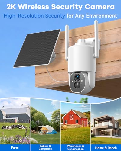Thybro 4G LTE Security Camera No WiFi Required: 2K HD, Solar Powered, 360° PTZ & Infrared Night Vision – Wireless Outdoor Surveillance for Remote Home, Farm, Business & Backyard