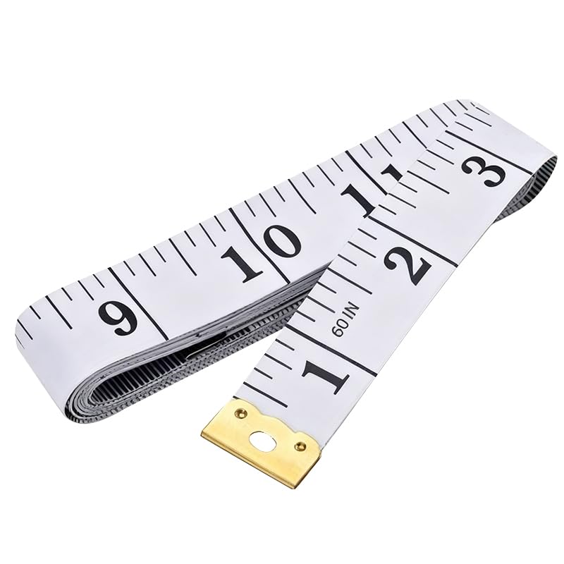 Soft Tape Measure Dual Scale Standard & Metric Measurements Tape Scale Body Measuring Tape for Weight Loss Tailor Craft Ruler 60 Inches (White) - color: White