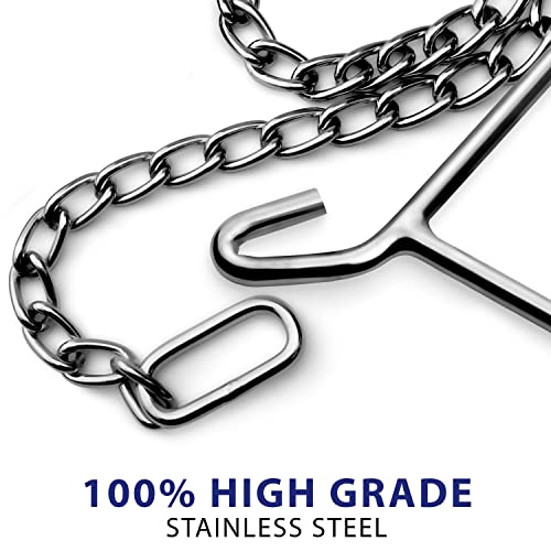 Durable OB Handle Apparatus with 2 Handle Puller Hooks and 2 Chains - Stainless Steel for Cow, Goat, and Cattle Delivery Instruments on Dairy Farms, 30 Inch - size: 30 Inch