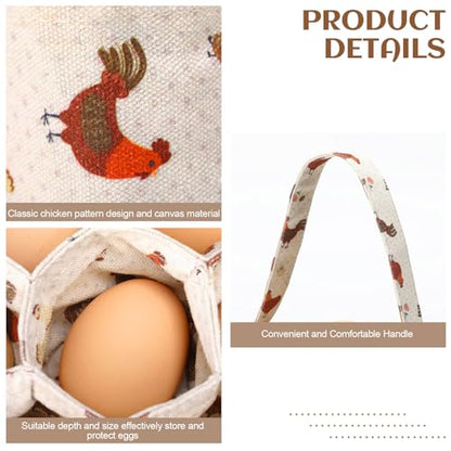 Sweetude 2 Pieces Egg Basket Mini Egg Collecting Bags Gathering Basket with 7 Pouches for Farmhouse Chicken Hen Duck Goose Housewife Garden Transporting Storage, 8 x 2.6 Inch(Retro) - color: Retro
