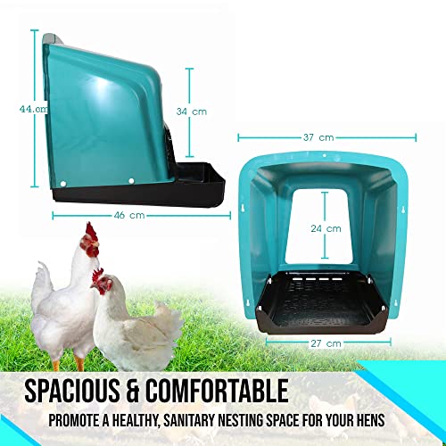 Nesting Boxes for Chicken Coop | Roll Away Hen House for Laying Eggs | Durable Plastic Chick Brooder Box with Perch & Pull Out Egg Tray for Poultry Farm | Chicken Coop Accessories (Pack of 10)