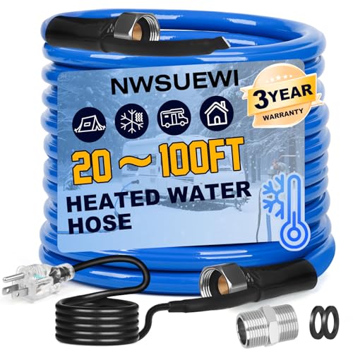 100FT RV Heating Water Hose, Lead and BPA-Free,1/2 Inner Diameter, Anti-Freezing Temperature Drops to -45°F, a Great RV Accessory for Campers, Livestock, and Agriculture (100FT-2)