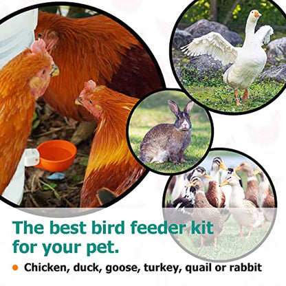 Large Automatic Chicken Waterer Cups, Chicken Water Feeder Suitable for Chicks, Duck, Goose, Turkey and Bunny, DIY Poultry Water Feeder Kit (2 Pack-Green) - color: Green, size: Pack of 2