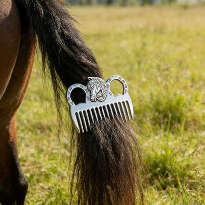 2PCS Horse Comb, Horse Mane and Tail Comb，Portable Aluminum Alloy Horse Comb