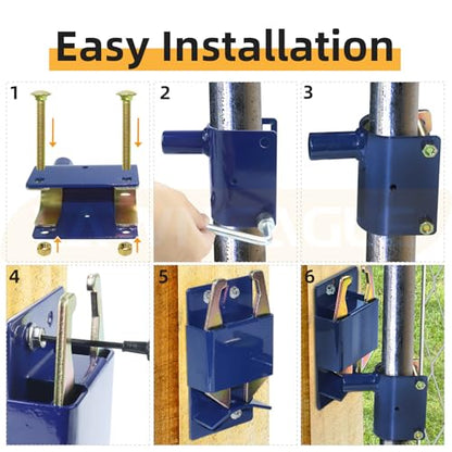 2 Pack Two Way Gate Latch – Blue Heavy Duty Farm Gate Latch | Fits Round Tube Gates with 1-5/8" to 2" Tubes – 2-Way Latch with Screws & Phillips Screwdriver, Ideal for Farms & Pastures - color: 2 Pack Blue 2-Way Gate Latch