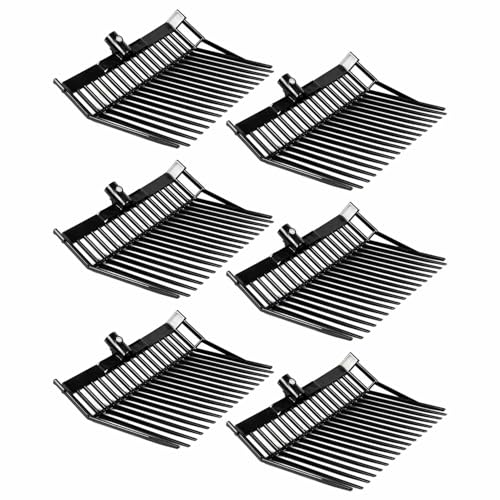 Jeffers 18 Tine Manure Fork Head – Heavy Duty Replacement Scoop Fork for Stalls, Bedding, Barn Waste, Hay, Polystyrene Tines, 15" Wide, Fits Standard Handles, Black Fork Head Only - 6 Pack