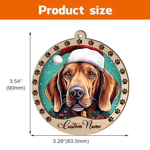 Personalized American English Coonhound Ornament, American English Coonhound Christmas Ornament, Custom Name American English Coonhound Dog Suncatcher for Christmas Tree - color: American English Coonhound
