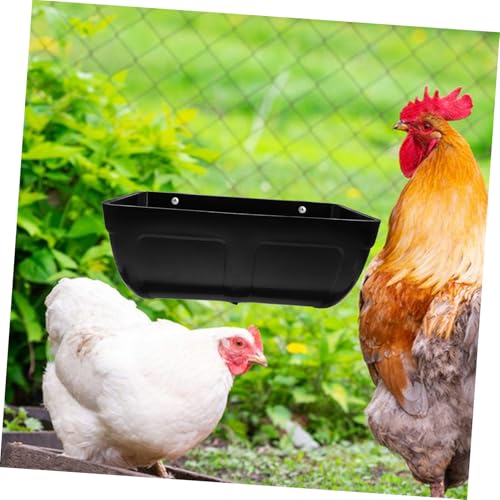 Abaodam 2pcs Chicken Hanging Feeders Water Bucket Clips Livestock Feeding Trough for Poultry Goats Sheep Deer Easy to Clean - color: Black