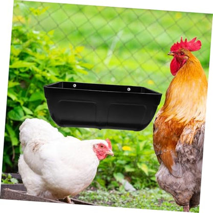 Abaodam 2pcs Chicken Hanging Feeders Water Bucket Clips Livestock Feeding Trough for Poultry Goats Sheep Deer Easy to Clean - color: Black