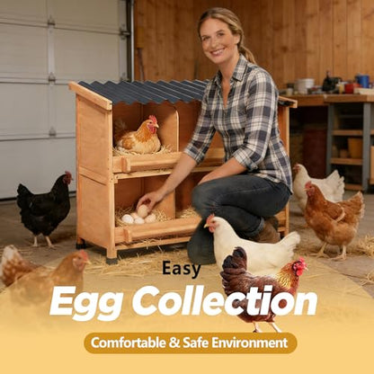 Weatherproof Chicken Nesting Boxes, Heavy Duty 6 Compartments Wall Mounted or Floor Use Chicken Coop Laying Boxes with Preventing Egg Falls for Backyard and Farms (6 Compartments) - size: 37.1"L x 17.4"W x 28.4"H