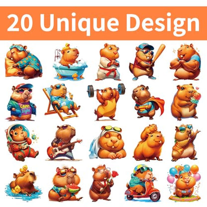 Cute Capybara Stickers Bulk Pack, 1000pcs, Waterproof Vinyl, Cartoon Animal Decals for Kids, Girls, Boys, Teens, for Water Bottle, Laptop, Skateboard - color: Capybara Stickers